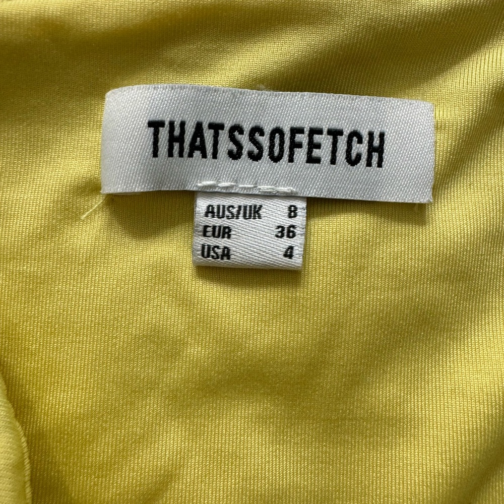 Thatssofetch Thiago Yellow Mini Dress Small Us 4 - image 6